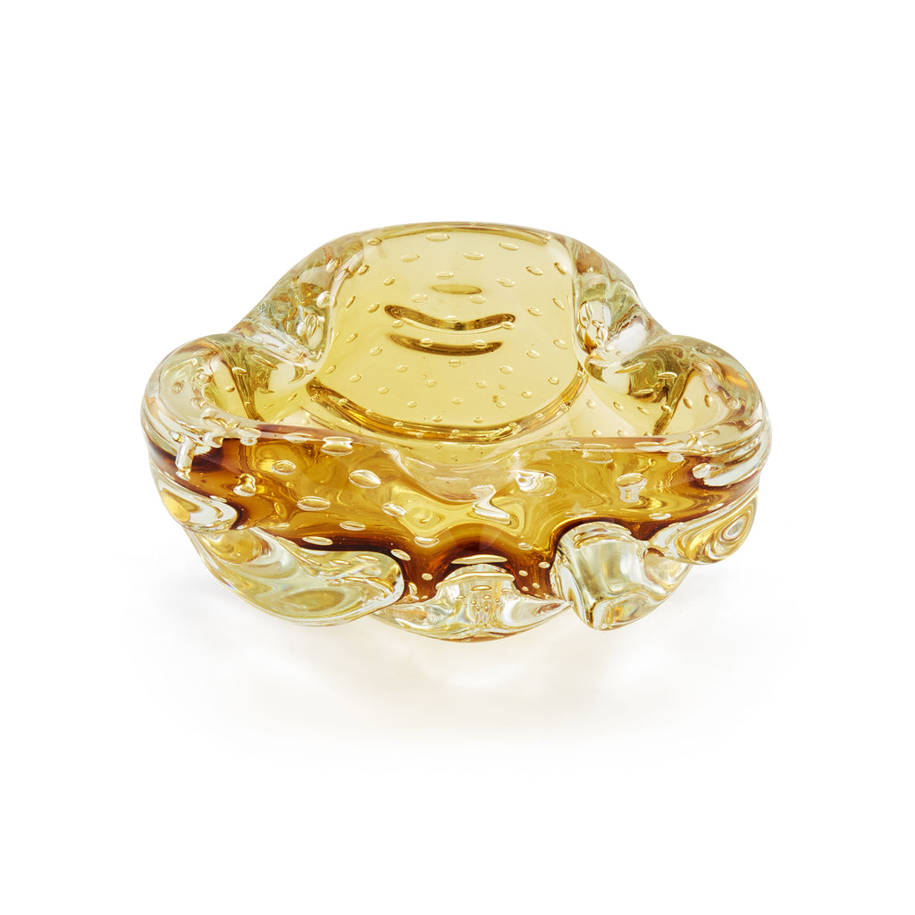 Yellow Blown Glass Ashtray