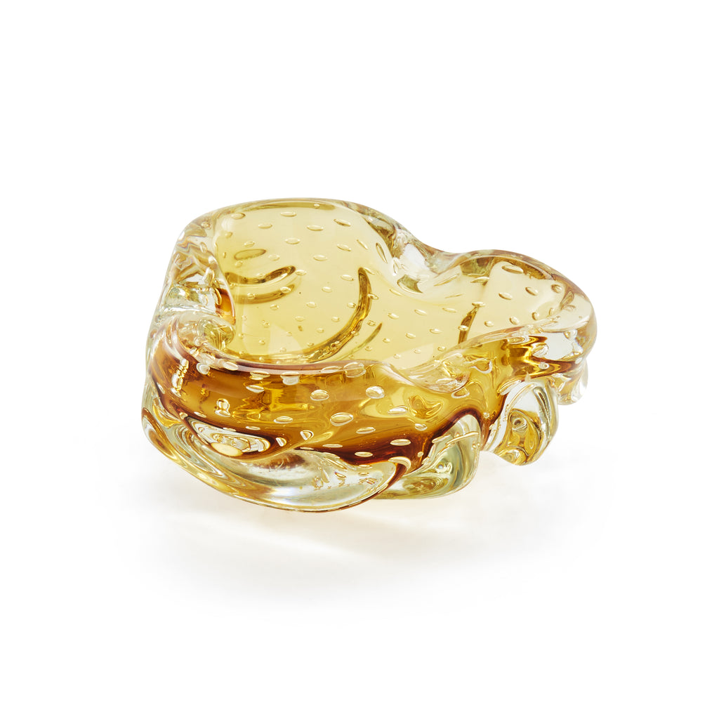 Yellow Blown Glass Ashtray