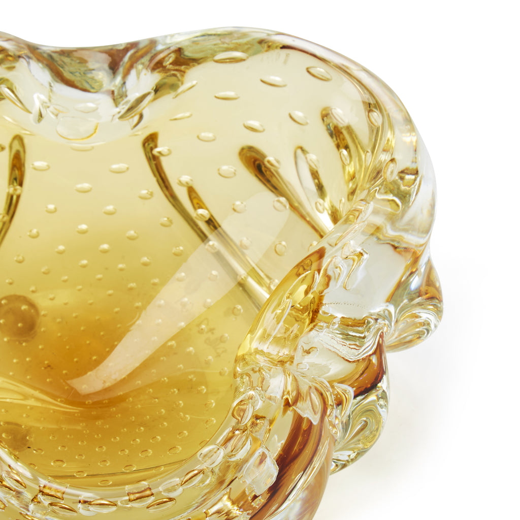 Yellow Blown Glass Ashtray