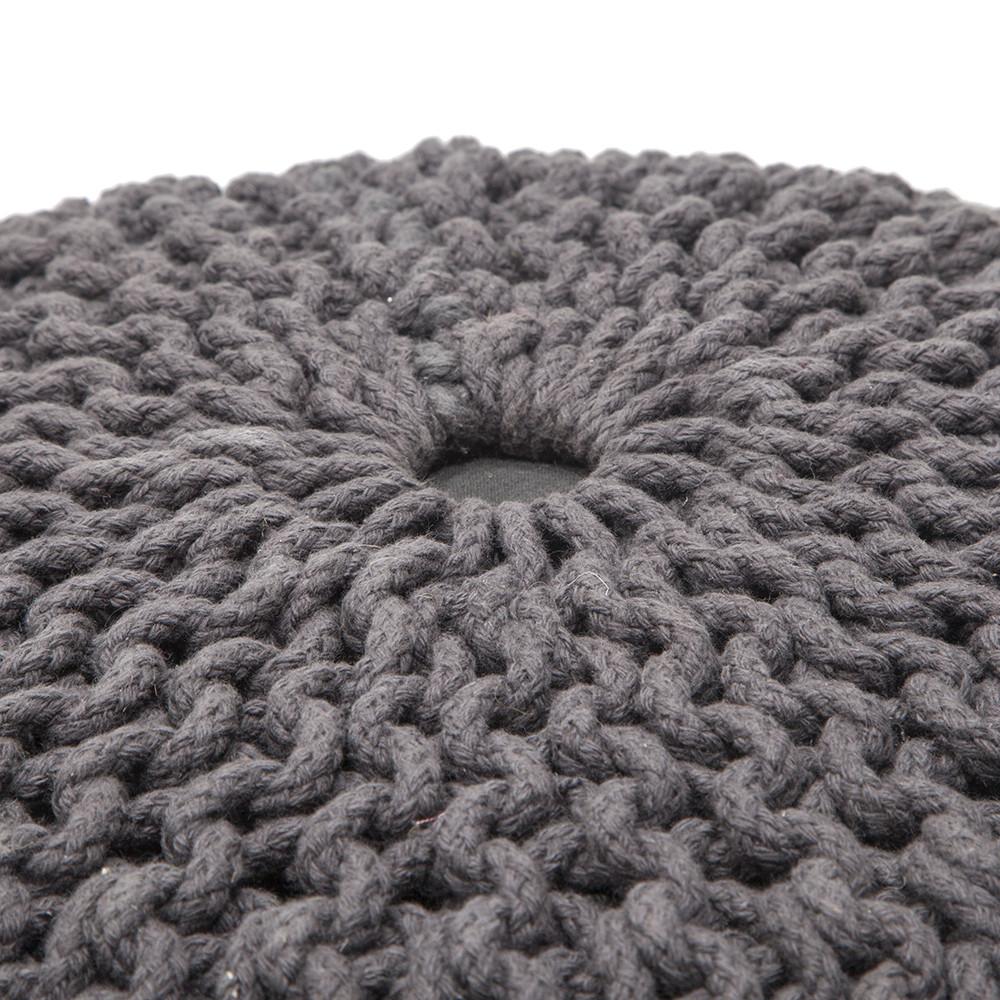 Black Knit Pouf