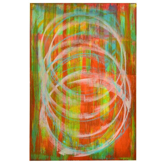 0668 (A+D) White Circles Red Green C (12" x 18")