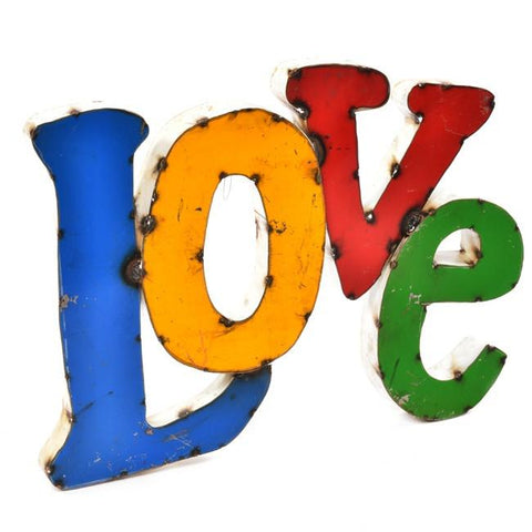 LOVE Colorful Rustic  Metal Sign