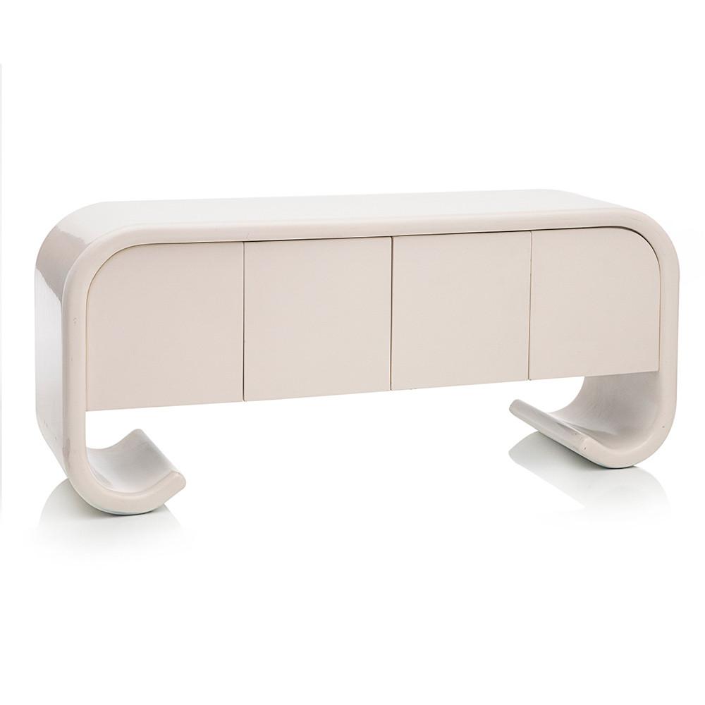 Curved Leg Off-White Credenza