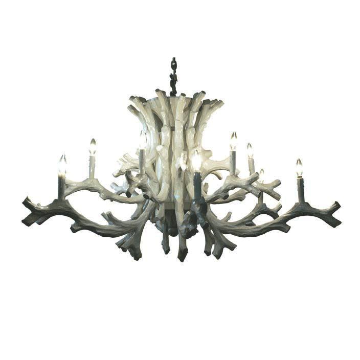 White Antler Chandelier