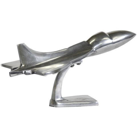 Silver Metal Airplane Sculpture