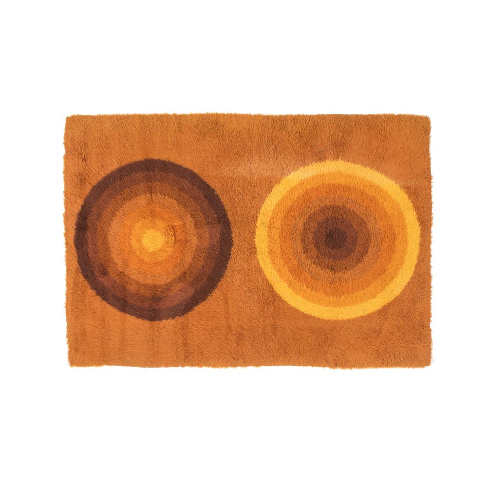 Brown Orange Circles Rug