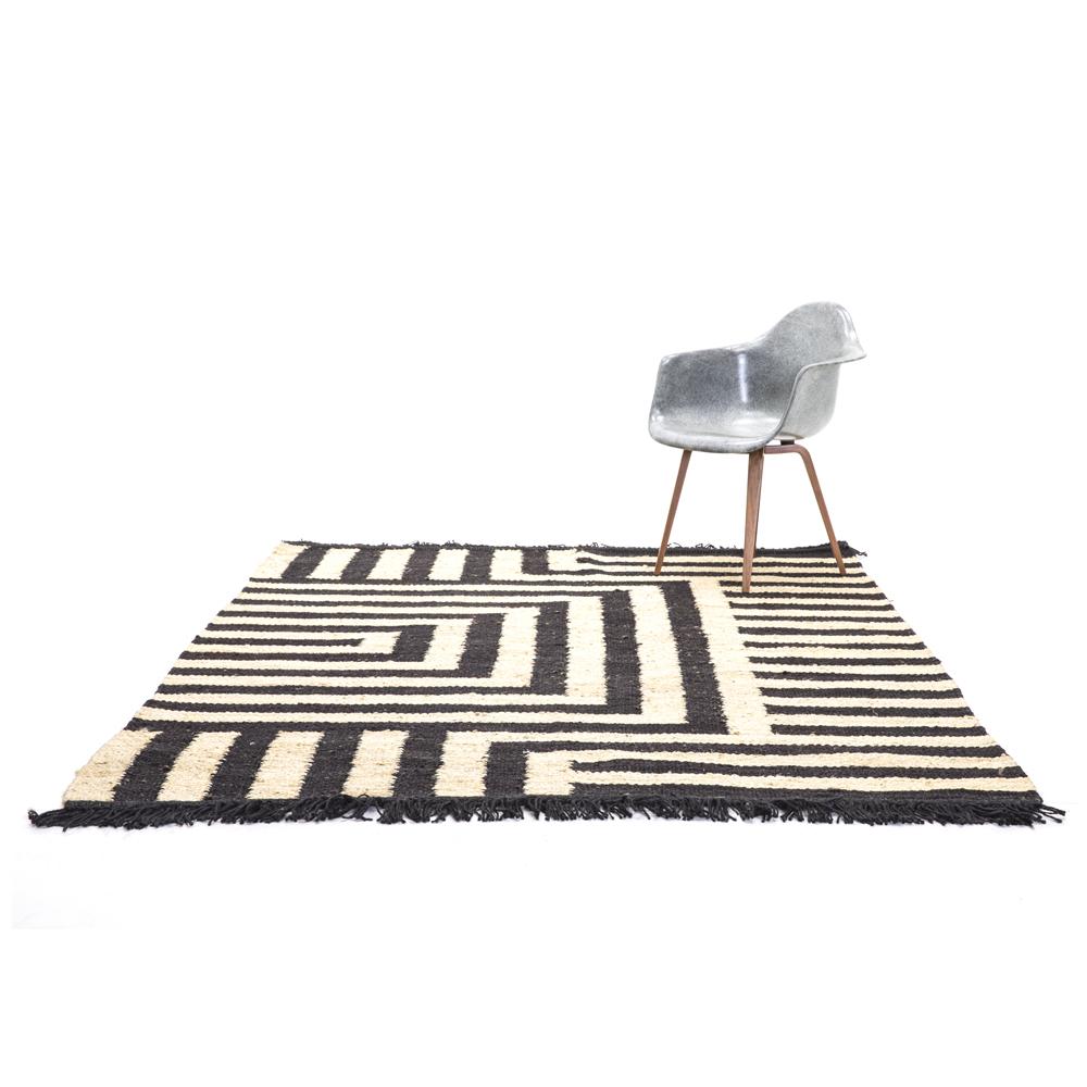 Black and Natural Graphic Rug