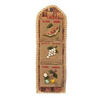 Brown Three Pouches Wall Textile Art