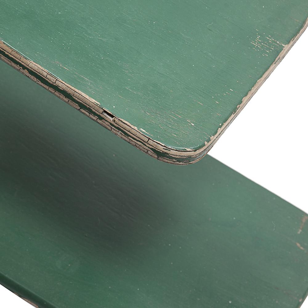 Green & Silver Two Tiered Deco Side Table