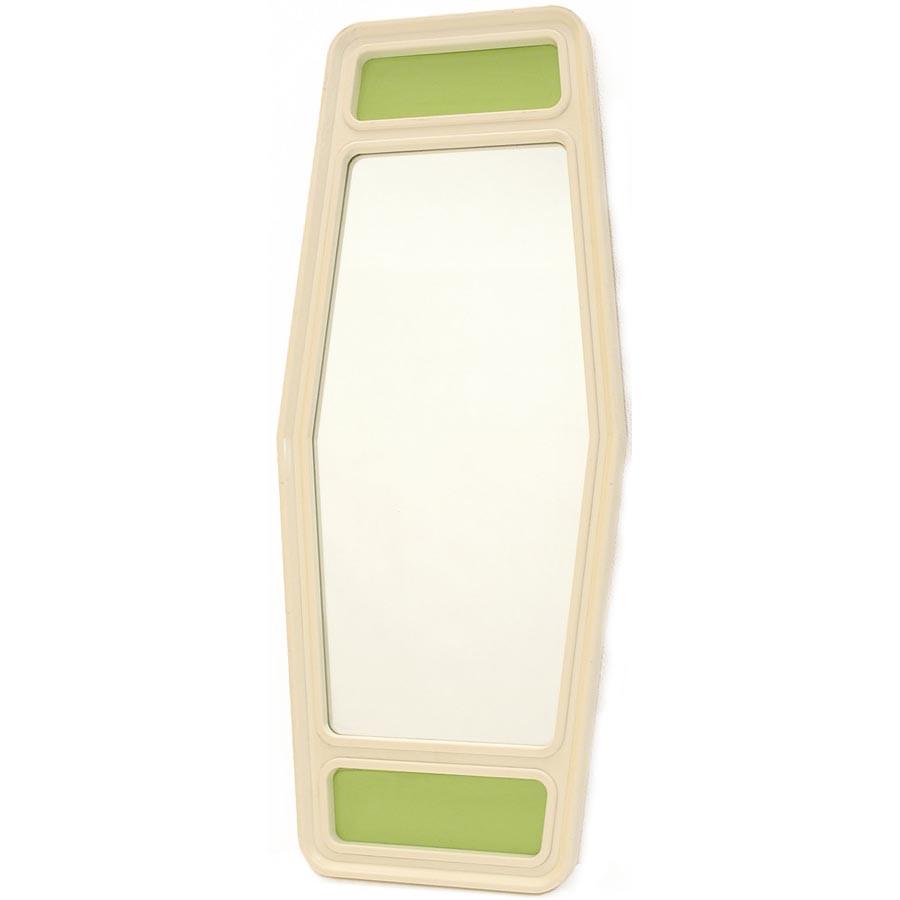 White & Green Vintage Diamond Mirror