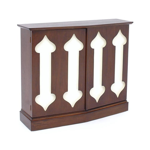 Small Walnut + White Spade Pattern Side Cabinet