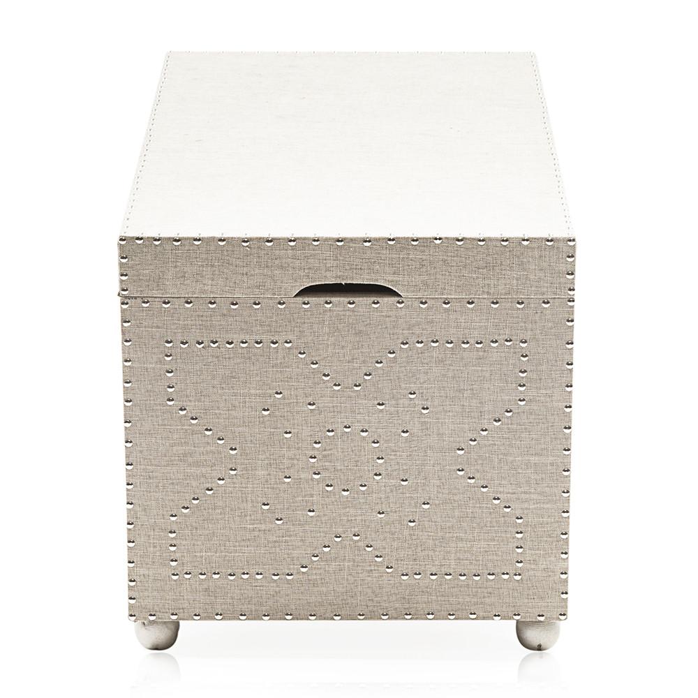 Grey Studded Blanket Chest