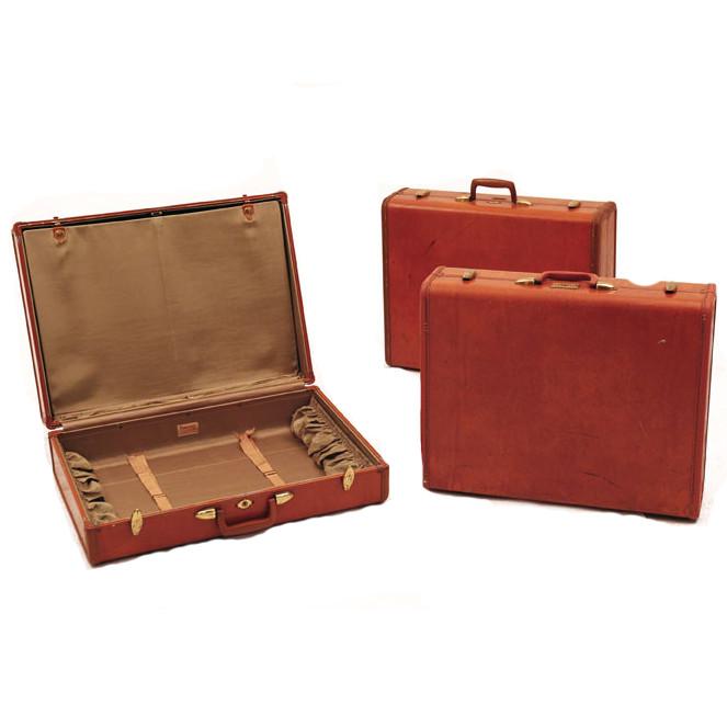 Orange Cordovan Leather Luggage Set
