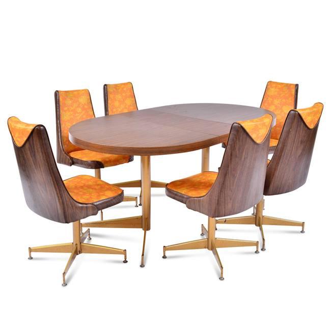 Oval Vintage Wood Top Dining Table
