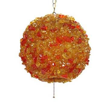 Resin Ball Hanging Pendant - Yellow & Red