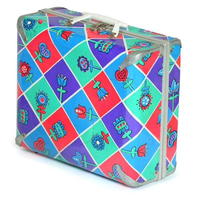 Multi Diamonds Hard Shell Flower Suitcase
