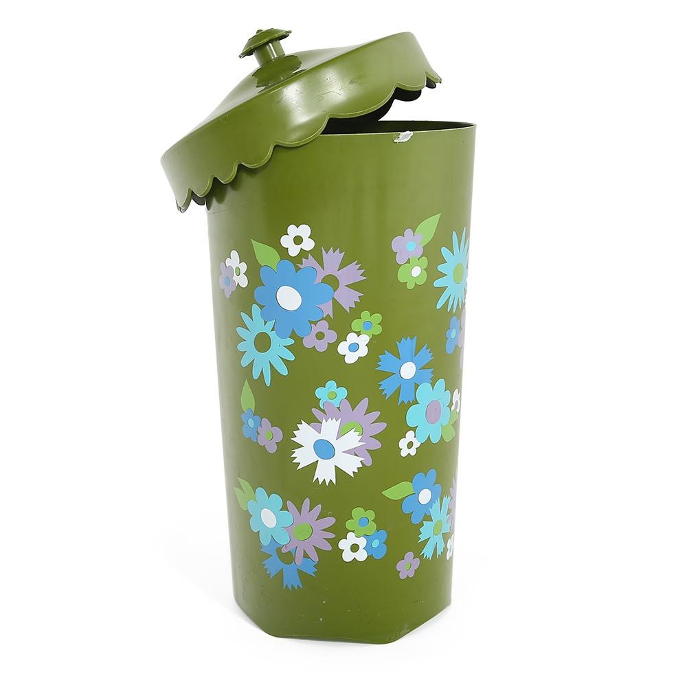 Green Floral Laundry Hamper