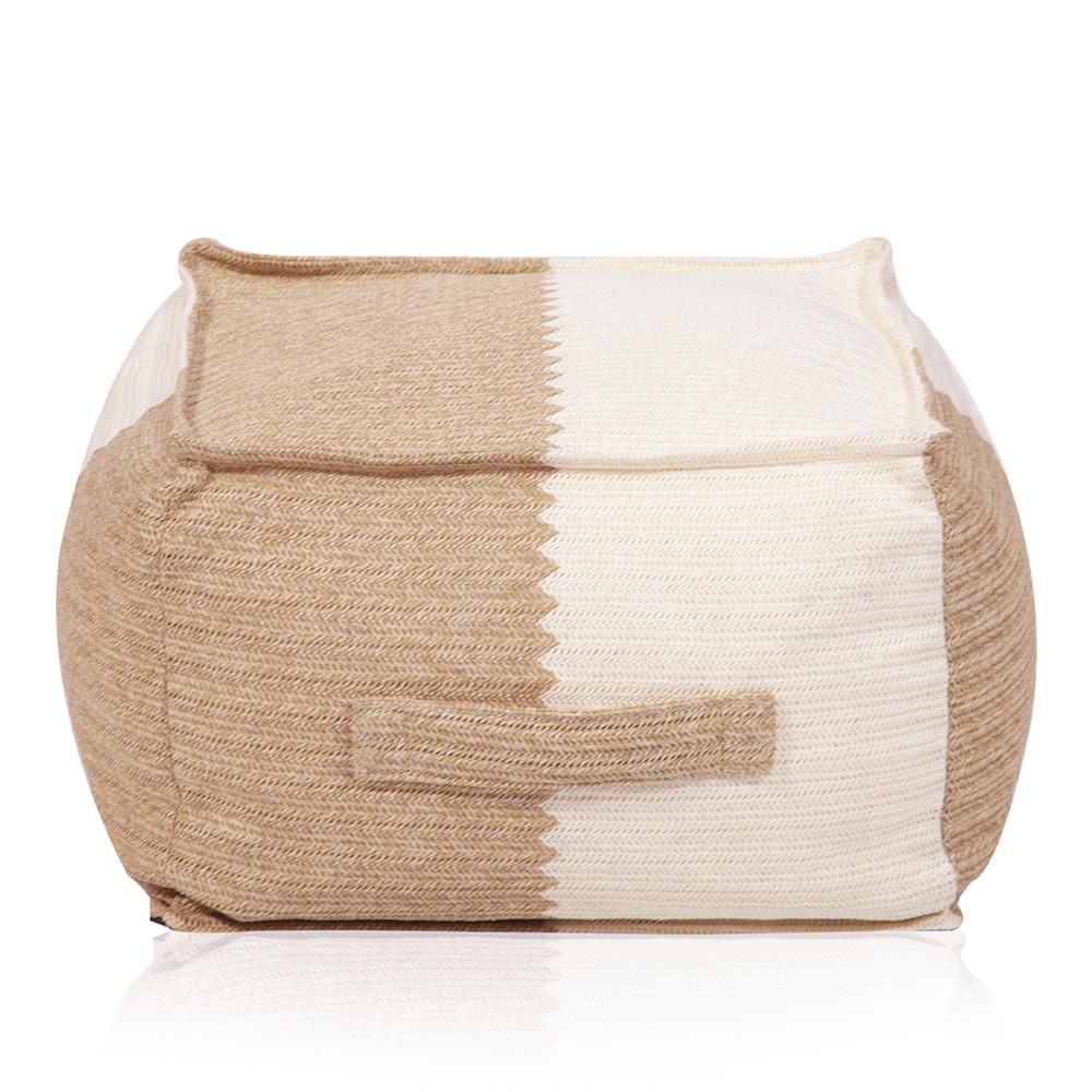 Tan and Cream Pouf