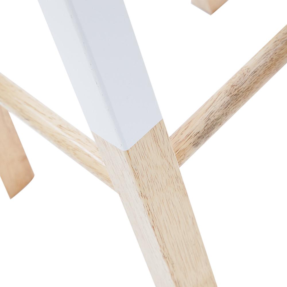 White Top Stool with Wood Lower Legs