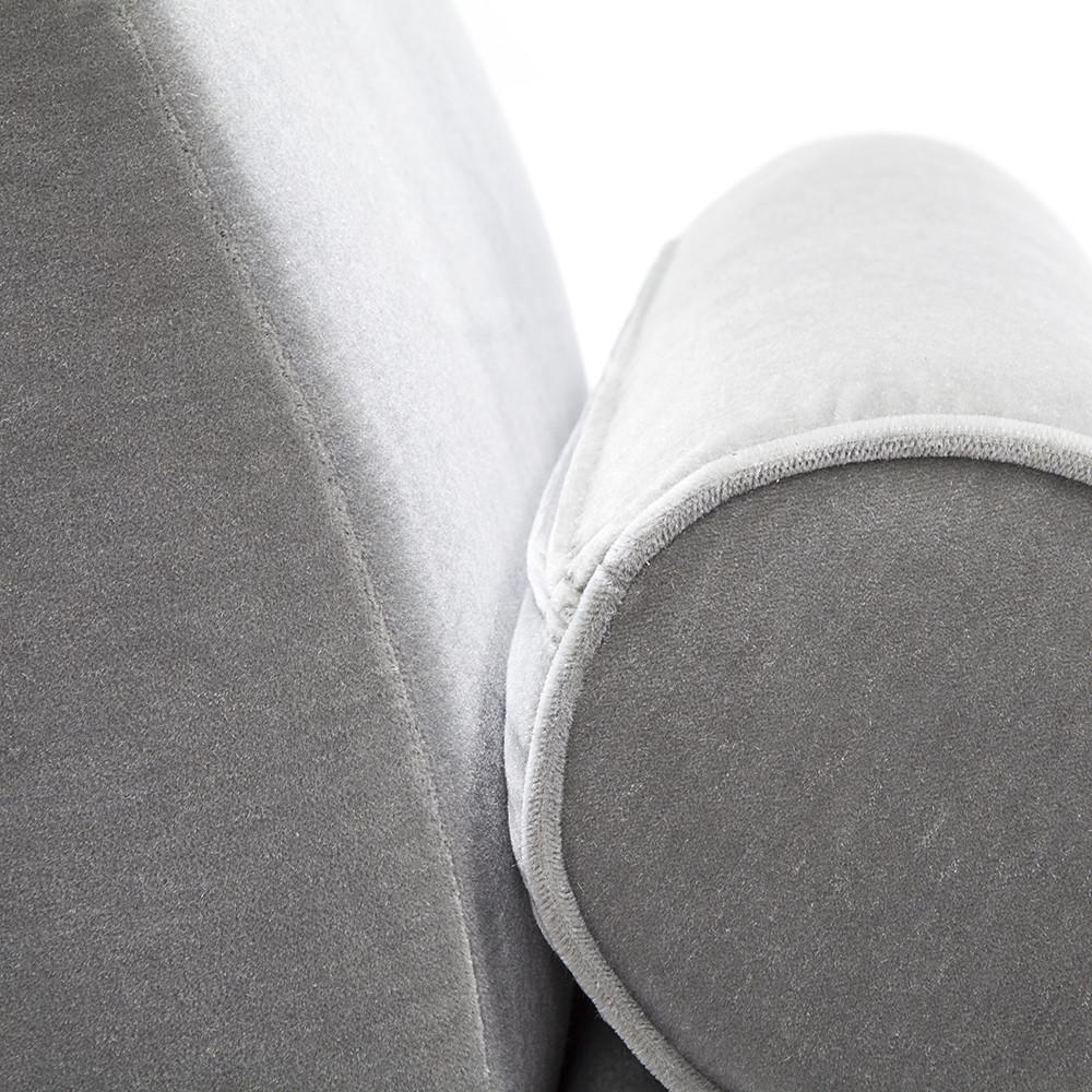 Grey Velvet Chaise Sofa