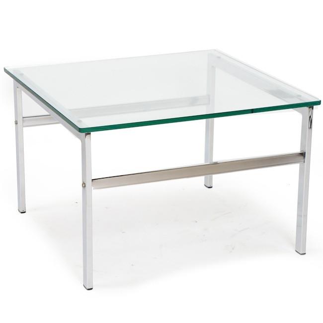 Glass & Chrome Square Minimalist Coffee Table
