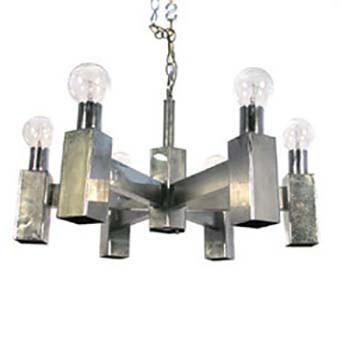 Silver Chrome 6 Arm Chandelier