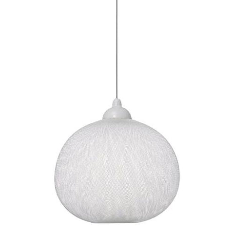 White Spun Webbing Globe Pendant Lamp
