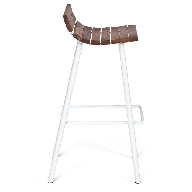 Modernica White Teak Counter Stool