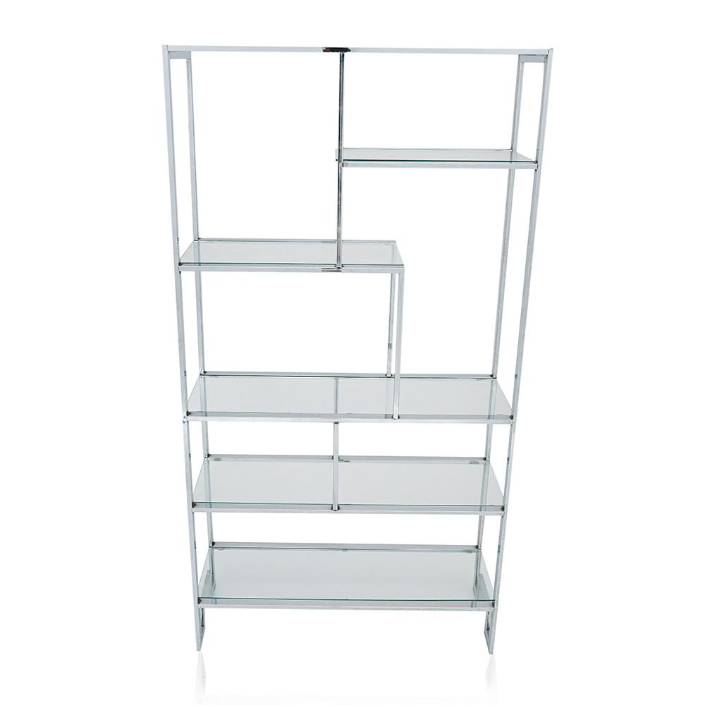 Markham Glass and Chrome Bookcase