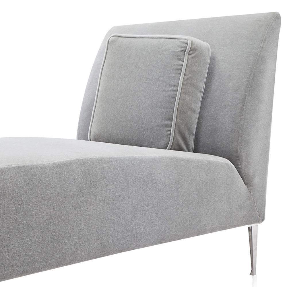 Grey Velvet Chaise Sofa