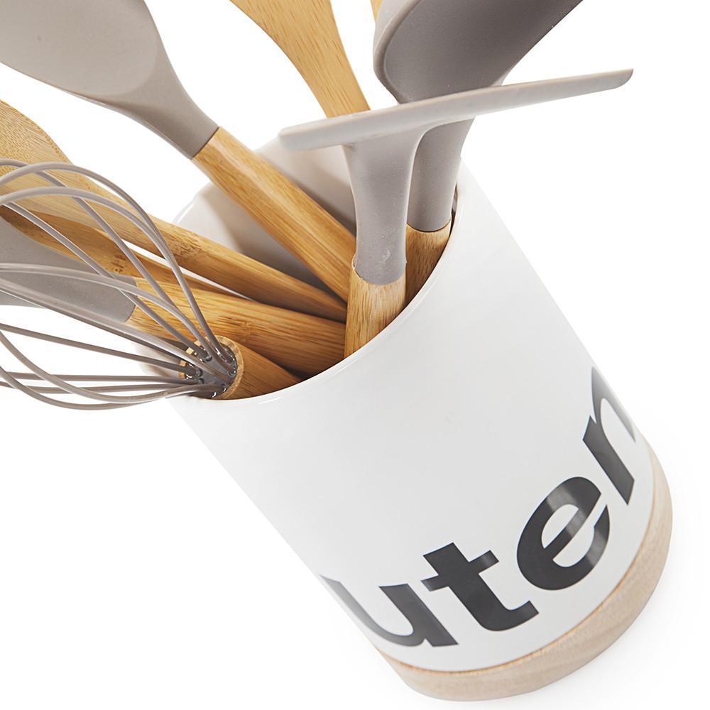 White Black Ceramic Letter Utensils (A+D)