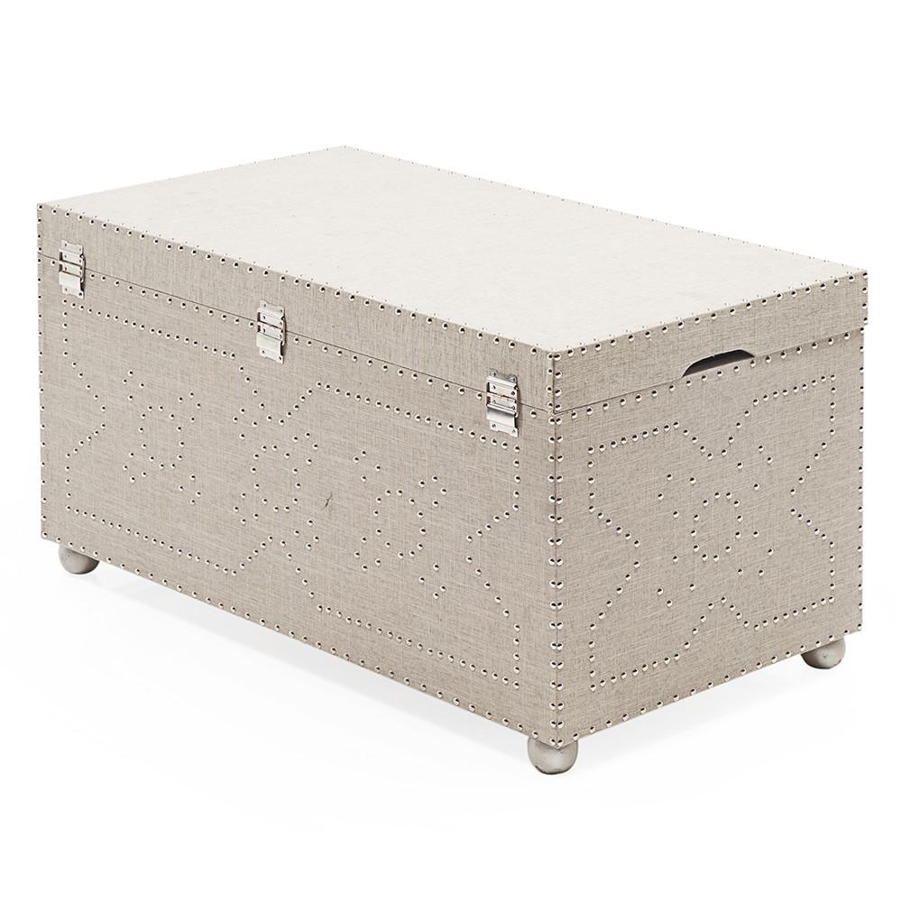 Grey Studded Blanket Chest