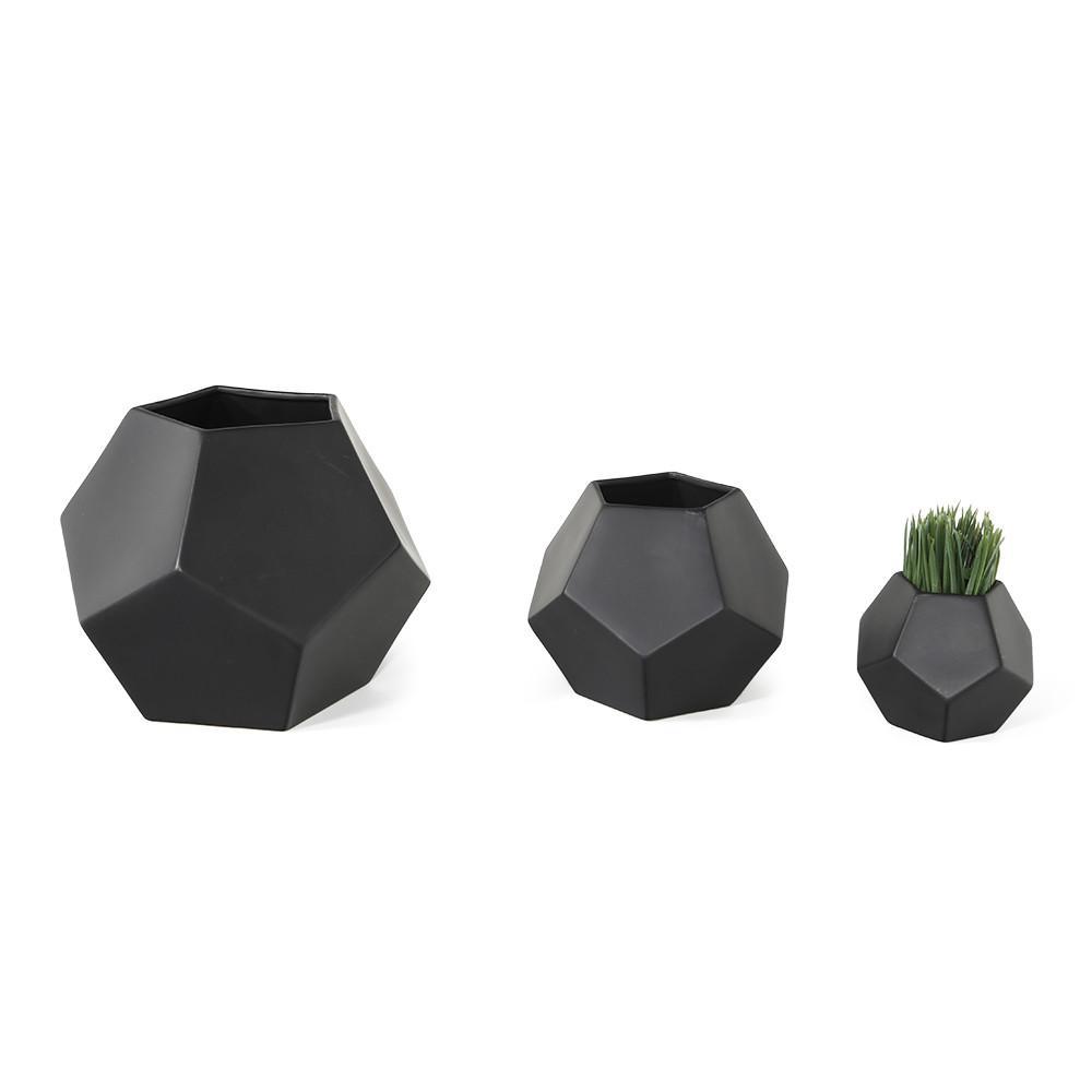 Black Pentagon Planter - Medium