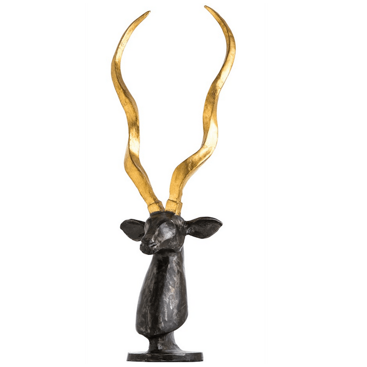 Black Antelope Bust with Gold Horns (A+D)