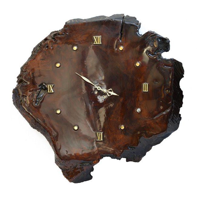 Wood Slab Wall Clock
