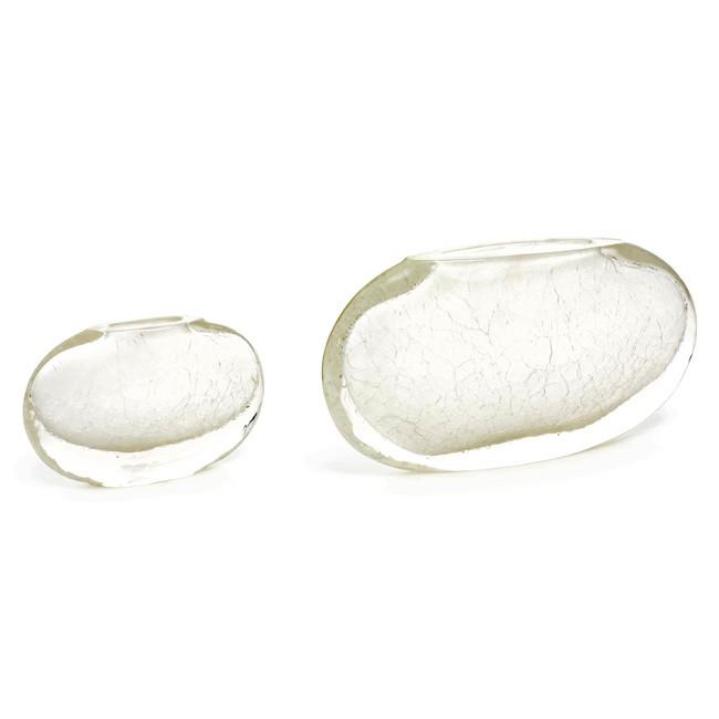 Clear Oblong Glass Vase Set of 2