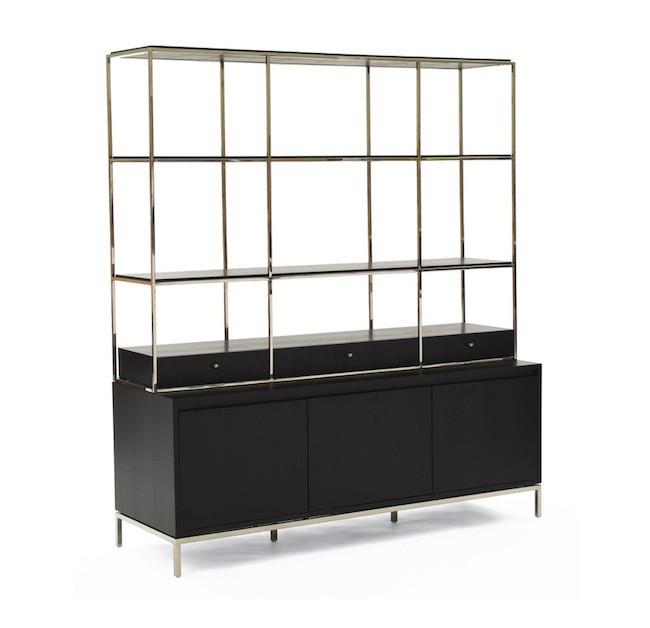 Black + Chrome Contemporary Manning Media Bookshelf