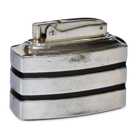 Chrome Metal Striped Antique Lighter
