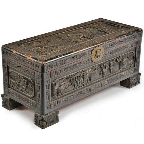 Hand Carved Wood Chest