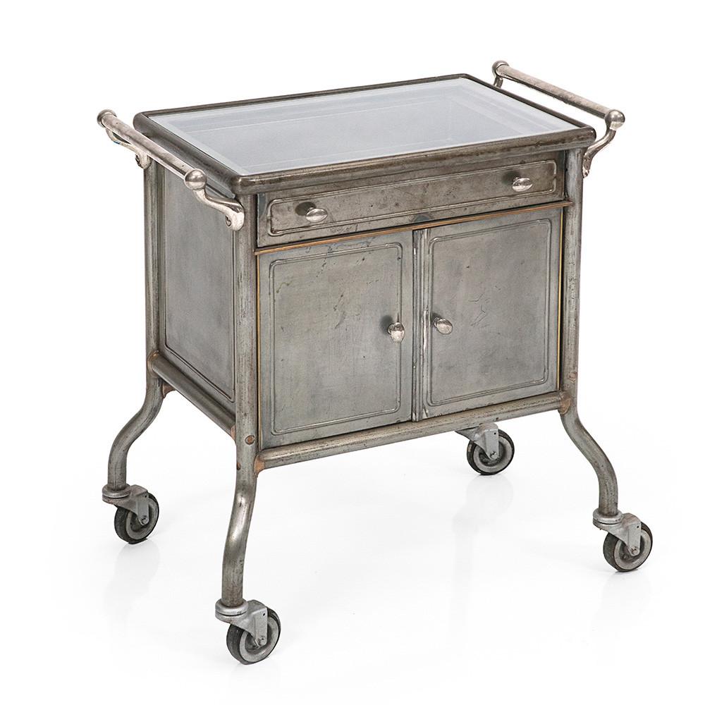 Metal Medical Cabinet with Wheels