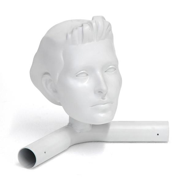 White Painted Bust on Tube Base