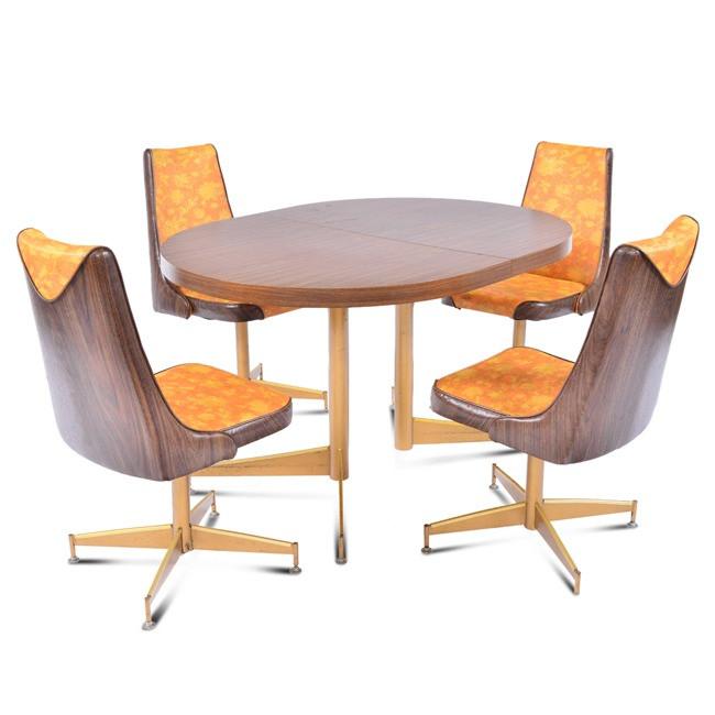 Oval Vintage Wood Top Dining Table