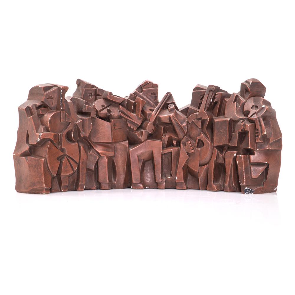Brown Carved Wood Band