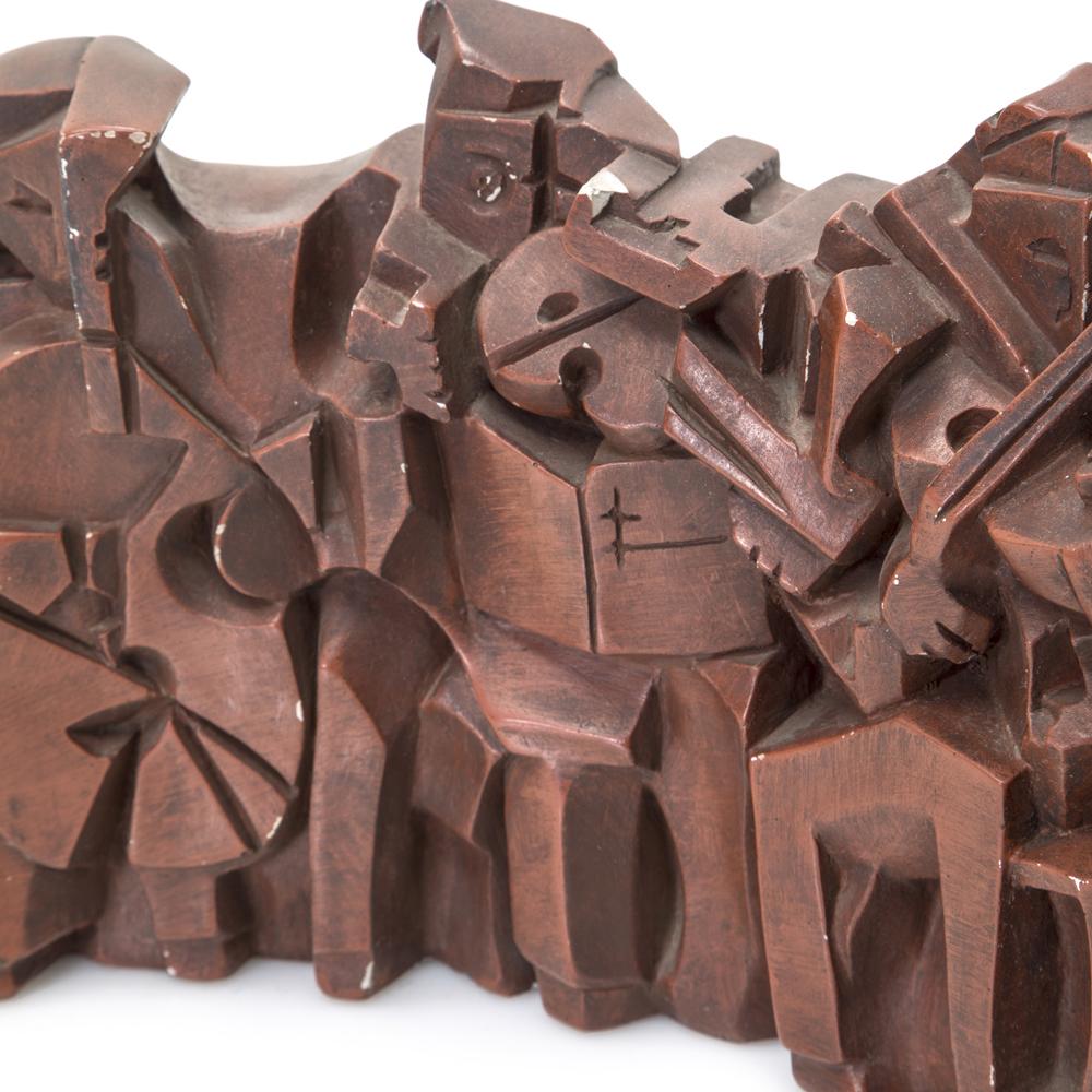 Brown Carved Wood Band