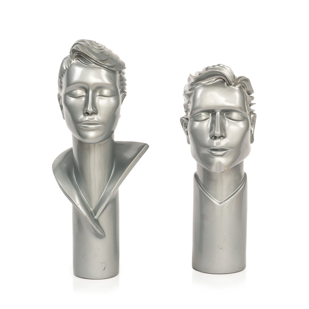 Silver Bust of Man with Closed Eyes