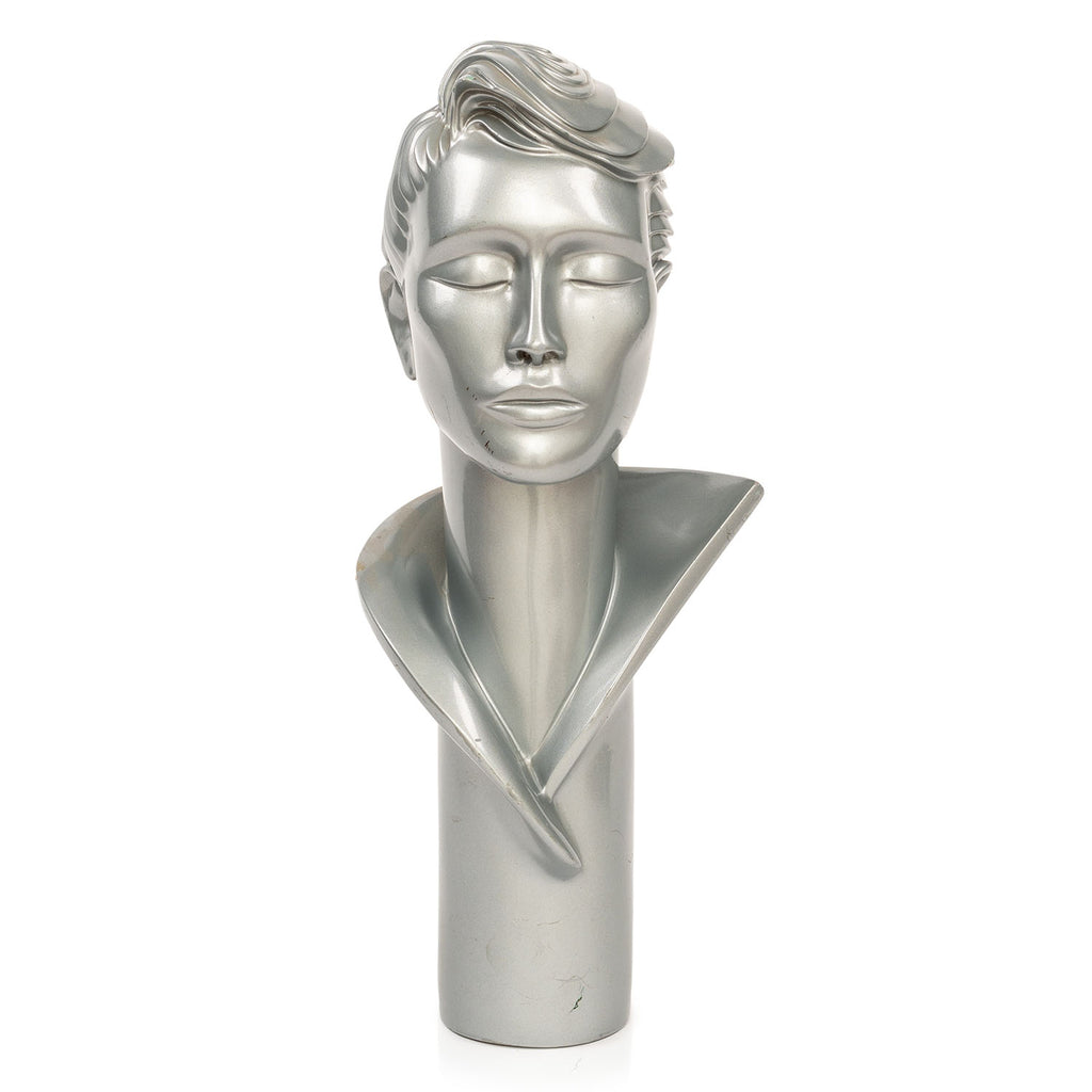 Silver Bust of Man with Closed Eyes