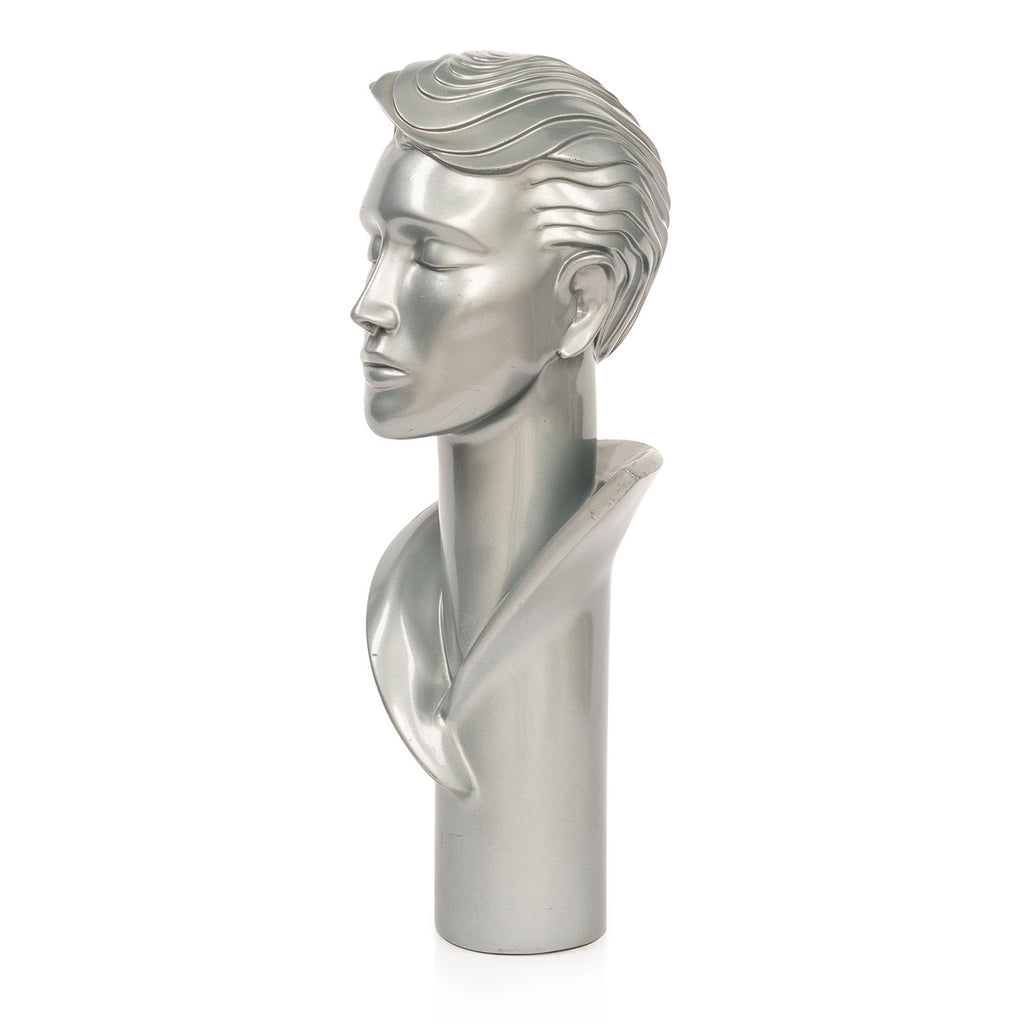 Silver Bust of Man with Closed Eyes