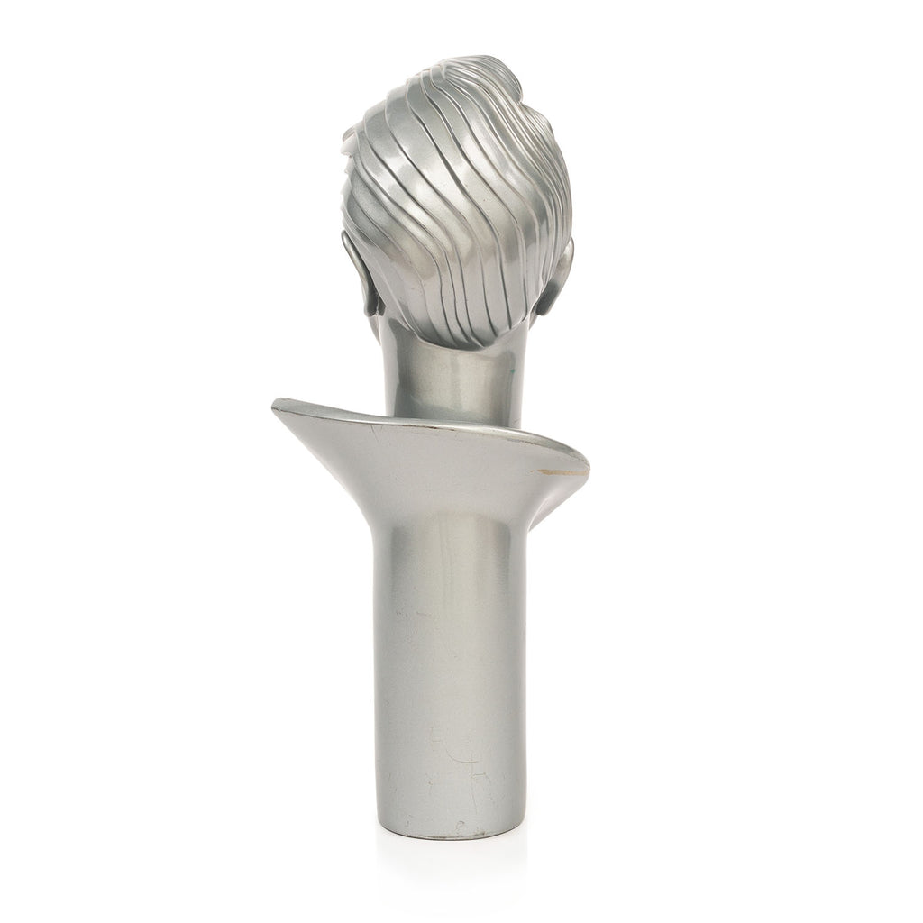 Silver Bust of Man with Closed Eyes