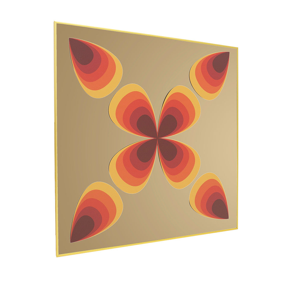 1140 (A+D) Orange Teardrop Bronze Mirror
