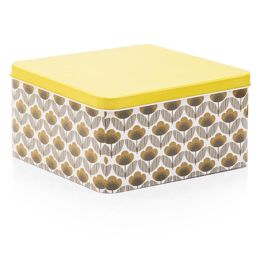 Yellow Aluminum Printed Square Tin Large (A+D)